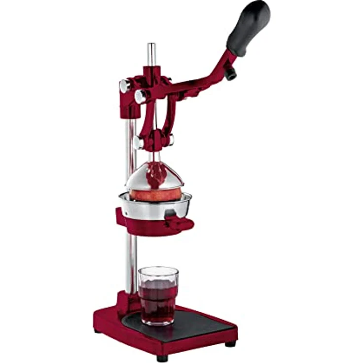 Cilio LIVORNO Granatapfel Presse, Saftpresse Manuell | rostfreier Edelstahl | Rot | Profi Fruchtpresse | Zitruspresse Handpresse für 25% mehr Saft | geringer Kraftaufwand | 18 × 25 × 48 cm – Bild 2