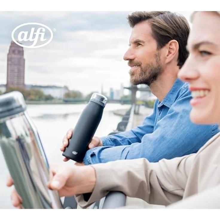 Alfi ISO Bottle, Isolierflasche Schwarz, Metall, 0,35 L, BPA-frei, doppelwandig, bruchsicher, 100% dicht, Vakuum, lebensmittelecht – Bild 2
