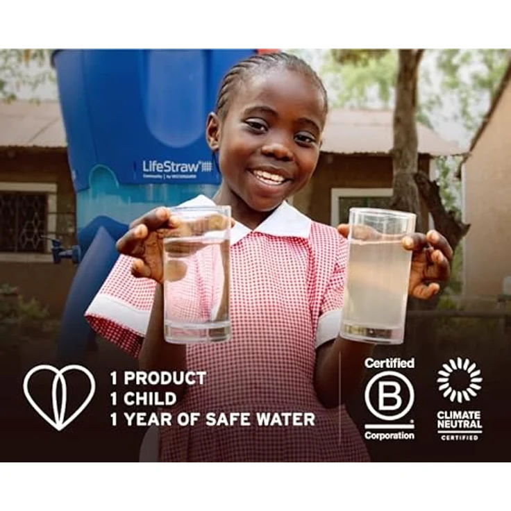 LifeStraw Sip, Wiederverwendbarer Edelstahl Wasserfilter-Strohhalm mit Aktivkohlefilter und Trageetui, Distelviolett – Bild 7