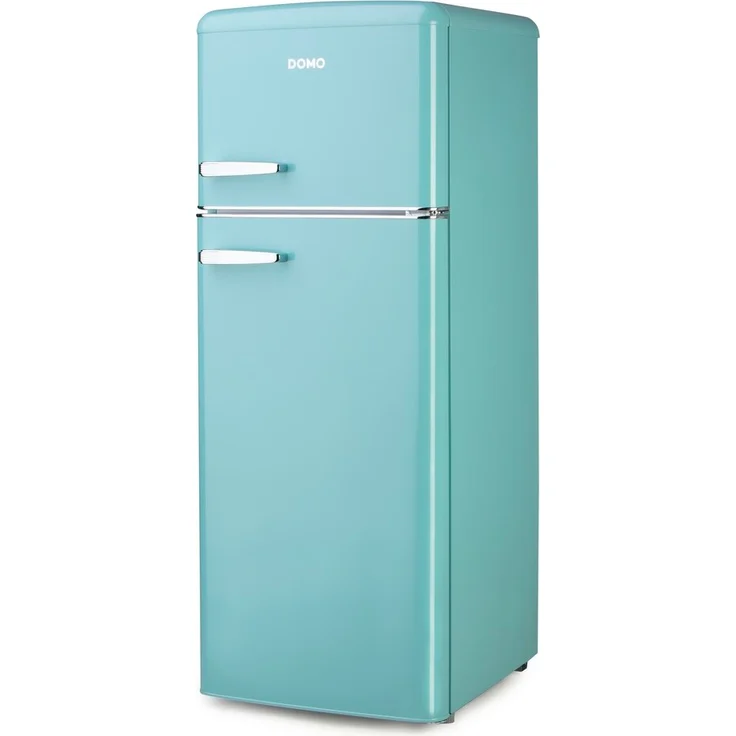 Domo DO91705R, Kühlschrank mit 206 l, Energieeffizienzklasse D, 39 dB, Retro-Design in Blau