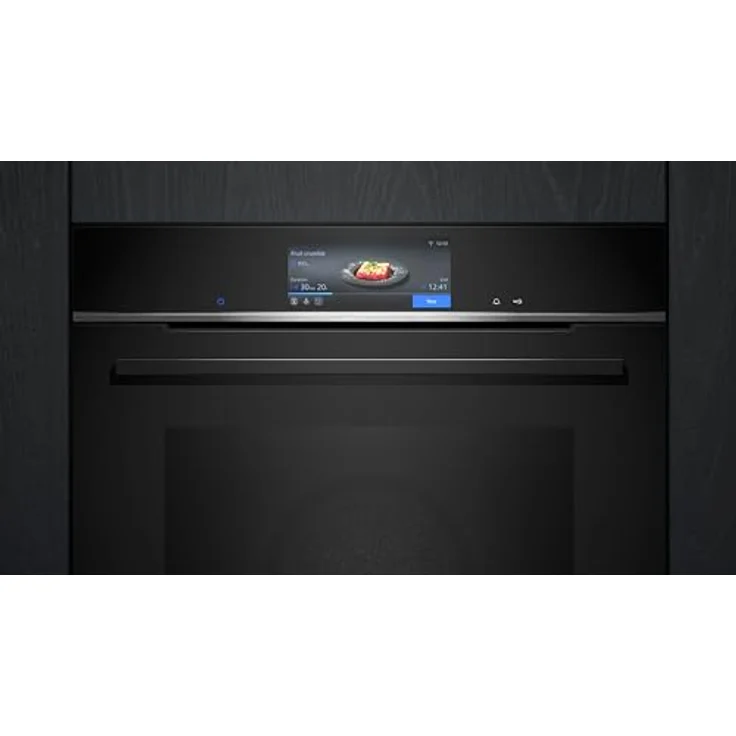 SIEMENS HB778G3B1,Q700 Smarter Einbau-Backofen, 60 x 60 cm, Made in Germany, Pyrolyse & Hydrolyse Selbstreinigung, Bratenthermometer, Air Fry, Farbiger Touchscreen, 4D Heißluft, Schwarz - Preisvergleich – Bild 2