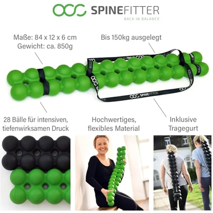 SISSEL SPINEFITTER Grün | Massagegerät für Rücken & Balance | löst Verspannungen & Blockaden | Ideal zu Pilates und Yoga | Zur Entspannung der Wirbelsäule | Für Zuhause & Praxis – Bild 4