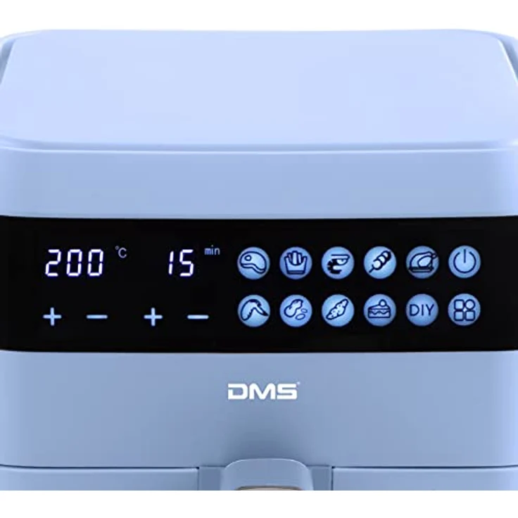 DMS XXXL 7 Liter Heißluftfritteuse fettfrei und ohne Öl | inkl. 10 Programmen und digitalem Touch Display | Timer | HFG-7 (Blue) – Bild 5