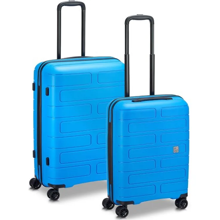 MODO by Roncato Supernova 2.0, 2-teiliges Kofferset mit 4 Rollen, 100% Polypropylen, blau, 45 cm x 26 cm x 66 cm
