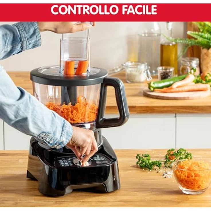 Moulinex FP821811 Foodprozessor, 1000W, 3 Geschwindigkeiten, 3L Schüssel, Kunststoff, schwarz – Bild 4