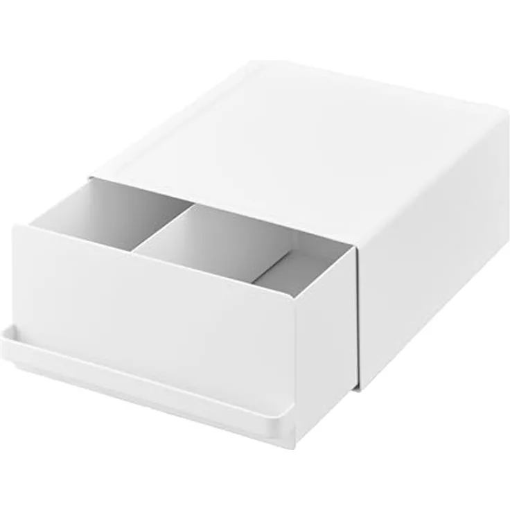 Yamazaki Tower Küchen Organizer mit verstellbarer Schublade und Platz für Kleingeräte, Weiß