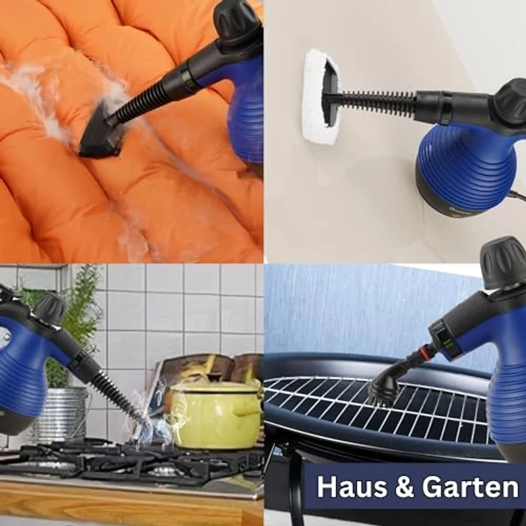 Sommertal Dampfreiniger Handgerät SC350 – Kompakter Hand-Dampfreiniger für alles – Polstermöbel, Fliesen, Böden, uvm – Steam Cleaner mit 350 ml Tank, 110°C Dampf, 3 Bar Druck – Bild 4