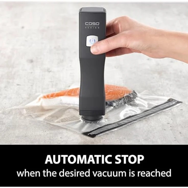 Caso Vacu OneTouch Set Vakuumierer, 3 Liter / Minute Pumpleistung, kabellos, Absaugautomatik, schwarz – Bild 6