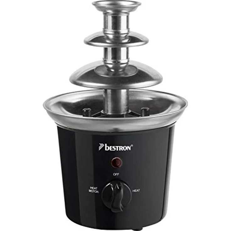 Bestron Schokoladenbrunnen mit 3 Etagen, Funcooking, 60 Watt, Schwarz-Edelstahl – Bild 2