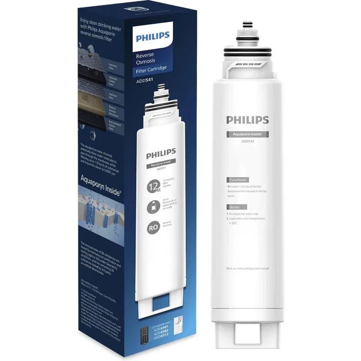 Philips ADD541RO Wasserfilter Ersatzkartusche, All-in-One RO-Filter mit Aquaporin Inside®, entfernt 110 schädliche Substanzen, 2000 L Filterleistung