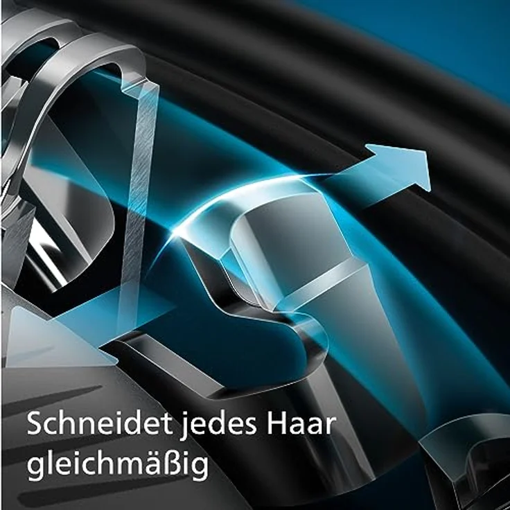 Philips Shaver Series 5000 – Elektrischer Nass- & Trockenrasierer für Herren mit Präzisionstrimmer & weicher Transporttasche, Metallic-Blau – Bild 2