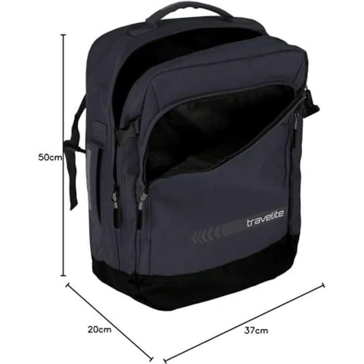 travelite Kick Off Multibag Rucksack 50 cm, schwarz – Bild 10