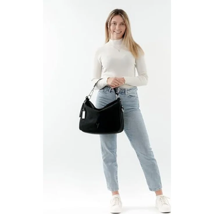 SURI FREY SFY Romy Beutel, Umhängetasche in Lasercut-Optik, Schwarz, mit abnehmbarem Umhängeriemen und Reißverschlussfächern – Bild 2