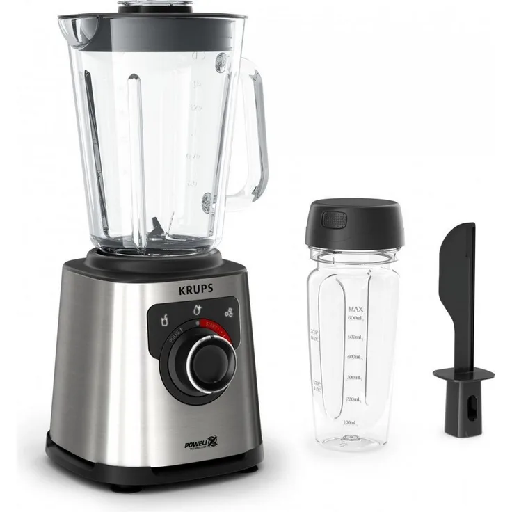 Krups Standmixer KB87GD PerfectMix Plus - Standmixer - silber, 1200 W - Leistungsstarker Motor, automatische Programme, hitzebeständiger Glasbehälter