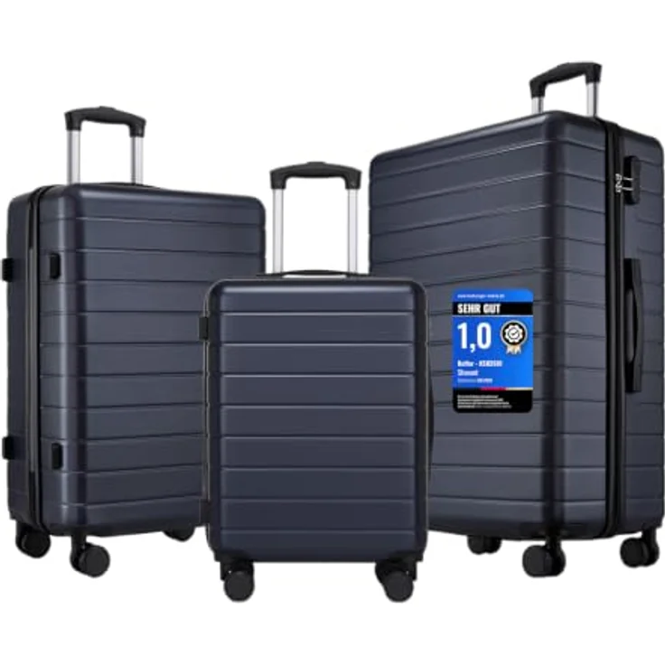 Shavont Koffer Set 3-teilig, Leichte ABS+PC-Hartschalenkoffer mit 4 leisen Rollen und platzsparendem Design – Bild 1