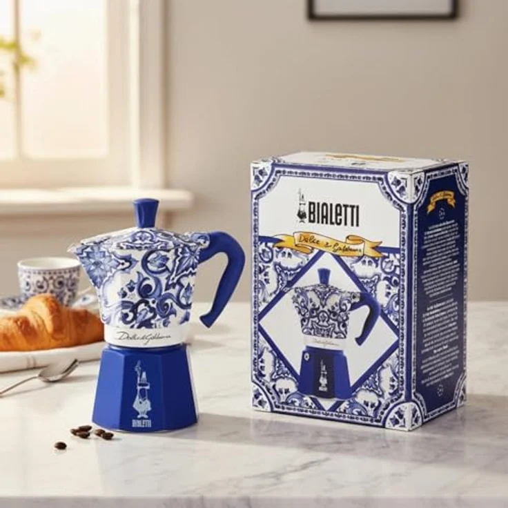 BIALETTI MOKA Espressokocher, italienische Kaffeemaschine für 3 Tassen, blau, Aluminium, induktionsgeeignet, spülmaschinenfest, ergonomischer Griff – Bild 4