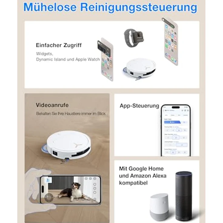 ECOVACS DEEBOT T50 PRO OMNI, Saugroboter mit 25.000 Pa Saugleistung, AIVI 3D 3.0 Navigation, Heißlufttrocknung und automatischer Moppreinigung, 81 mm hoch – Bild 9