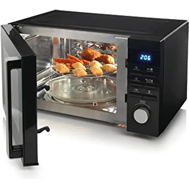 Hisense H25MOBS1HC Mikrowelle mit Grill und Heißluft, Standgerät, 25 Liter Garraum, 900 Watt, 7 Automatikprogramme, schwarz – Bild 3