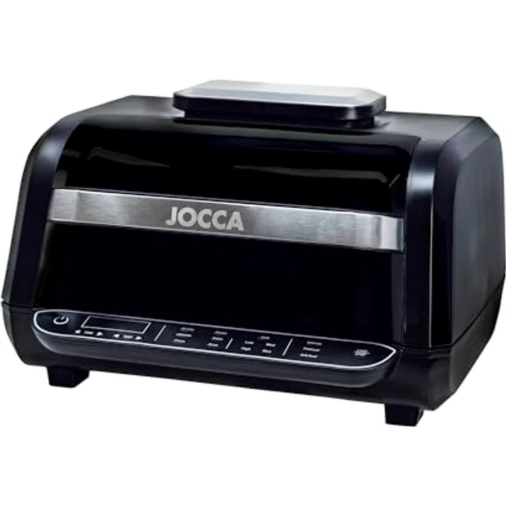 JOCCA Heißluftfritteuse 7L, ölfreie Luftfritteuse mit Touchscreen und 8 Programmen, Silber/Schwarz – Bild 1
