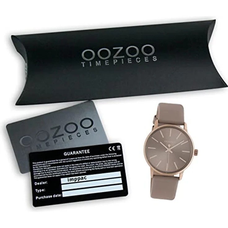 Oozoo Timepieces Damen Uhr C10721 - Analoge Armbanduhr mit 18mm Lederarmband, hochwertig und elegant in rund, schwarz – Bild 5
