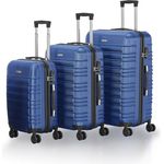 Juskys Hartschale Kofferset 3-teilig, großer Reisekoffer mit Zahlenschloss, geräuscharmen 360° Rollen, Teleskopgriff, leicht, blau