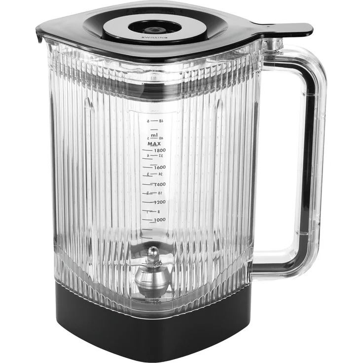ZWILLING Enfinigy Tritan Behälter, 1,8 L Schwarz, mit Vakuumadapter und Spezialstahlklinge