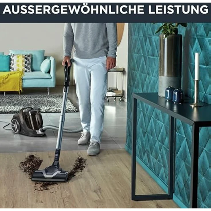 Rowenta RO7260EA Silence Force Cyclonic beutelloser Bodenstaubsauger (große Staubbehälterkapazität: 2,5 Liter, schlankes und modernes Design, langlebiger EffiTech-Motor) schwarz – Bild 3