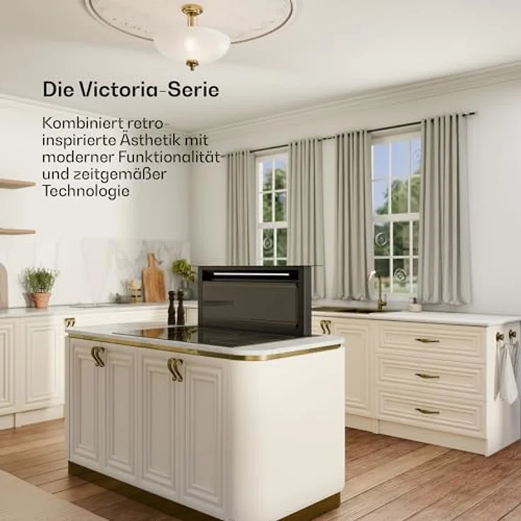 Klarstein Victoria Downdraft Dunstabzugshaube, A++ Energieeffizienz, 714 m³/h Luftdurchsatz, flüsterleise 52 dB, Touchscreen-Steuerung, spülmaschinengeeignete Filter, LED-Beleuchtung, Schwarz – Bild 2