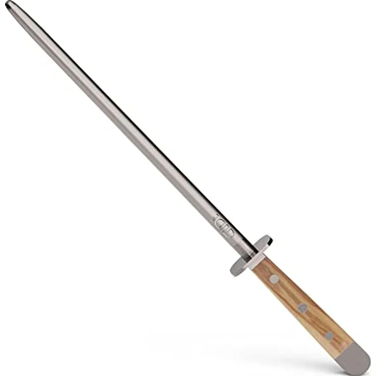 GÜDE Solingen - Wetzstahl geschmiedet, 26 cm, Olivenholz, ALPHA OLIVE, Doppelkropf, Handmade Germany – Bild 1