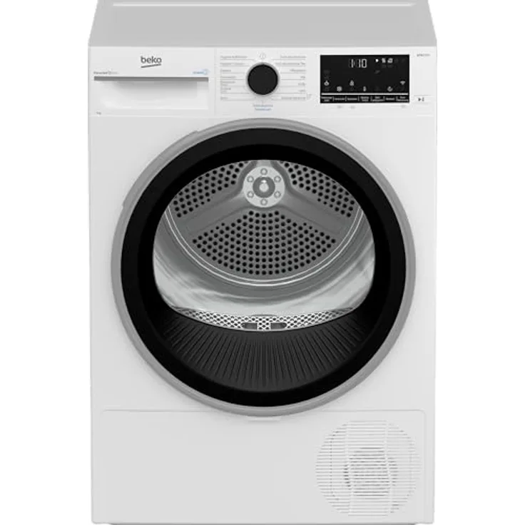 Beko B7T89209 Wäschetrockner, 9 kg Frontlader Wärmepumpentrockner mit 15 Programmen, Sensortrocknung, ProSmart Inverter Motor, HomeWhiz, Leise-Programm, Aquawave Schontrommel, Weiß