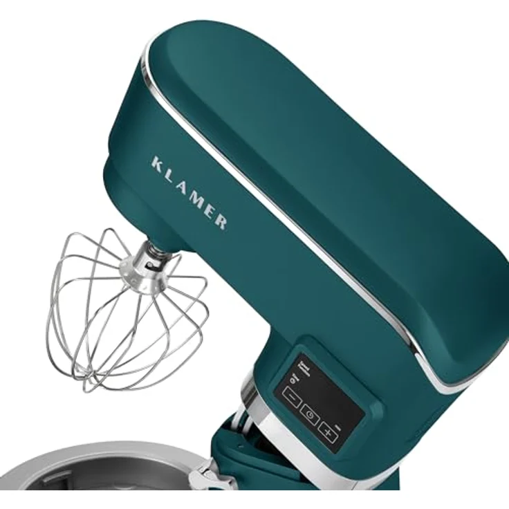 KLAMER Küchenmaschine Classic 1400 W, 5,5 L Edelstahlschüssel, Knet-, Rühr- & Schneebesenaufsatz, Timer & LED-Display, stabile Saugnapffüße, ideal für Brot-, Kuchen- & Pizzateig – Bild 4