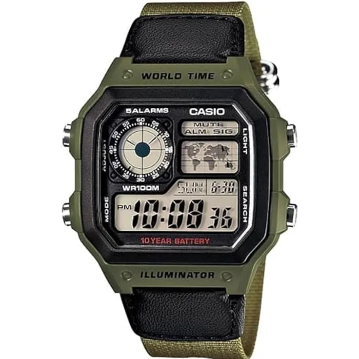 Casio 1200whb Sports Watch One Size, Olive green / olive green, Armbanduhr