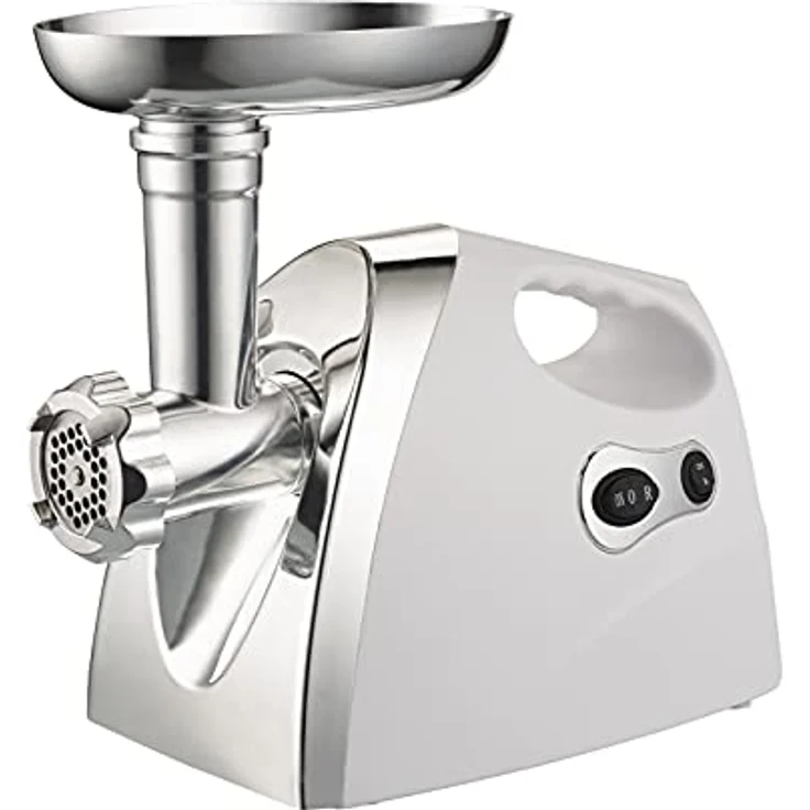 RGV Duetto Plus Fleischwolf 500 W, 3-in-1 Gerät aus Edelstahl, inkl. Reibe und Wurstfüller, weiss – Bild 1