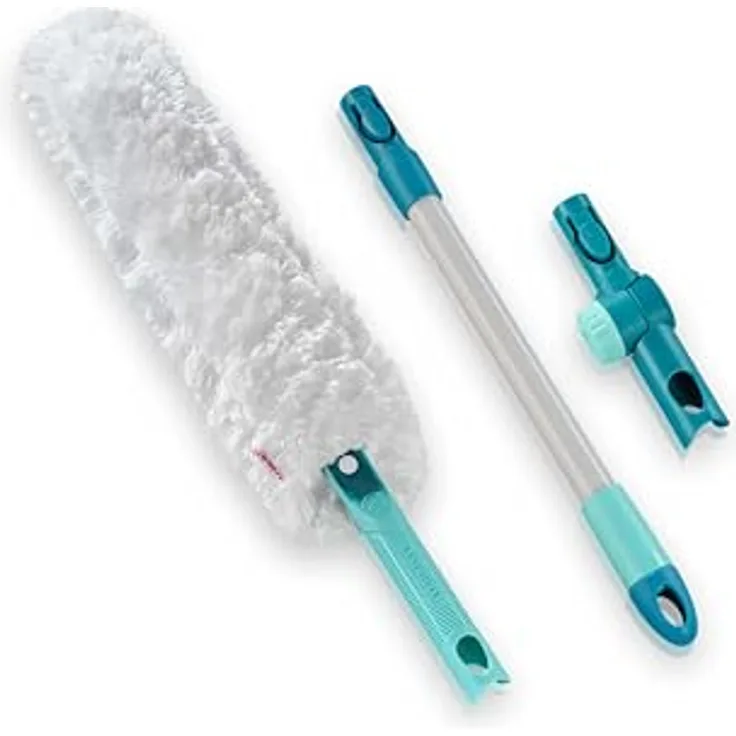 Leifheit SUPERDUSTER XL Pro Reach Set, Staubwedel mit 43 cm ausziehbarem Stiel, waschbar bis zu 50 Mal, Mikrofaser, flexibles Gelenk