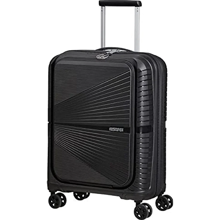 American Tourister® Hartschalen-Trolley AIRCONIC 55, 4 Rollen, mit 15,6-Zoll Laptopfach, Tabletfach und USB-Schleuse, in trendigem 360°-Liniendesign, schwarz – Bild 2