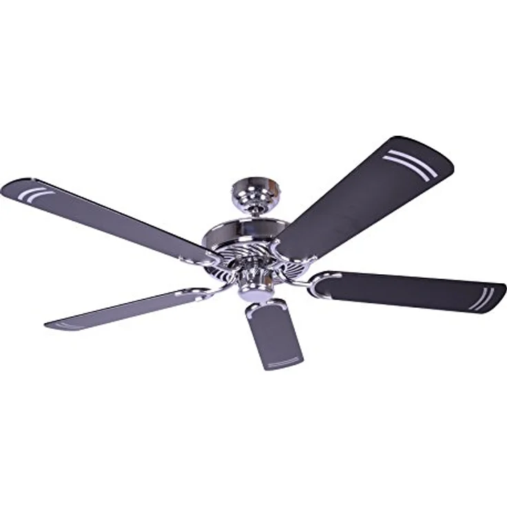 Pepeo Deckenventilator ohne Beleuchtung Potkuri, Gehäuse Stahl, Flügelfarbe schwarz, 132 cm, für Räume bis zu 25m² – Bild 3