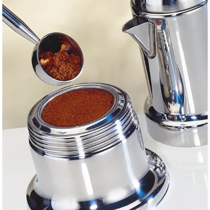 Cilio 342048 Manuelle Kaffeemaschine Mokka-Kanne Edelstahl, Espressokanne, Silber – Bild 3