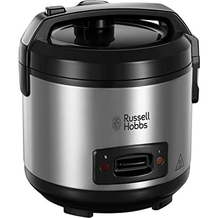 Russell Hobbs Reiskocher 1,2l inkl. Dampfgarer-Einsatz mit Aroma-Klappdeckel Warmhaltefunktion, antihaftbeschichteter Gartopf, Reislöffel & Messbecher edelstahl 27080-56  – Bild 4