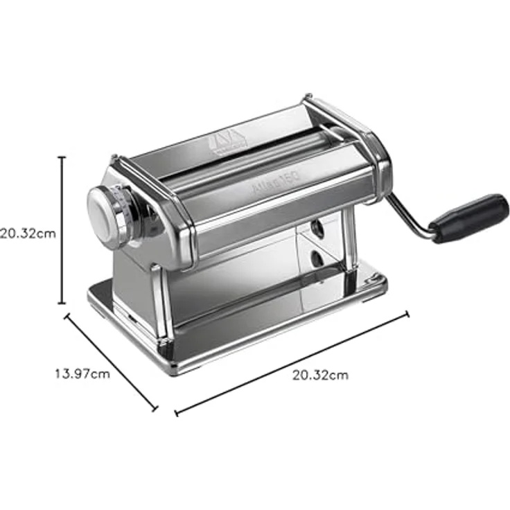 Marcato Nudelmaschine Atlas 150 Roller, mit Motor erweiterbar, silber – Bild 5