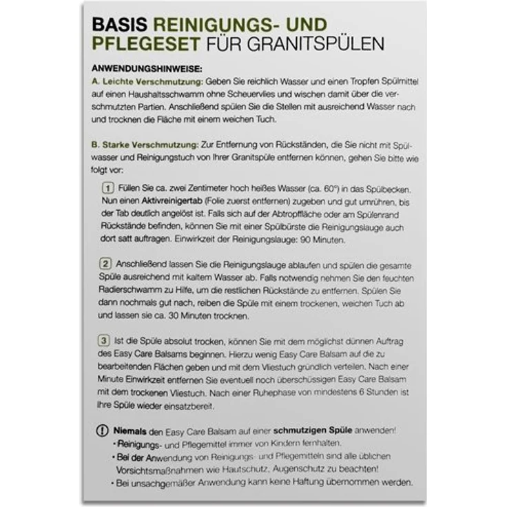 SCHOCK Pflegeset »Reinigungs- und Pflegeset »Basis« für SCHOCK Granitspülen« – Bild 3