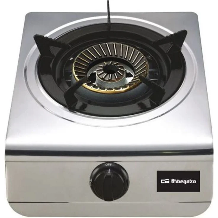 Orbegozo FO 1700, Gas Kochplatte mit 1 Brenner, 4300 Watt, Edelstahl schwarz
