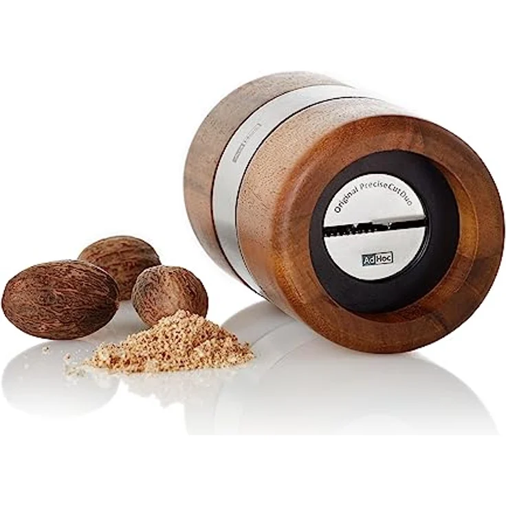 AdHoc PM70 Muskatmühle Muskato | innovative Holzmühle für edle Muskatnüsse | mit original PreciseCutDuo - einer messerscharfen Klinge aus Edelstahl – Bild 3