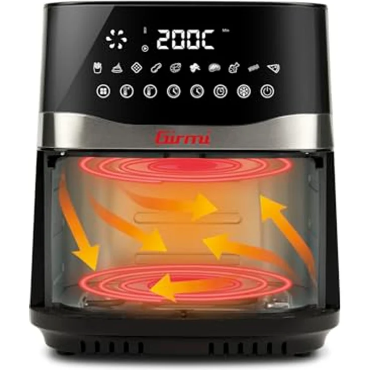 Girmi FG90 Heißluftfritteuse Ecofrit Premium, 2200W, 9L, Doppelheizung, Digitaldisplay, Auftaufunktion, BPA/PFOA Safe – Bild 3