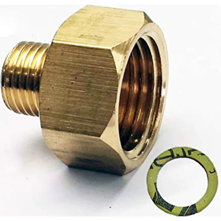 Phönix PH-A12.14 Übergang 1/2" R x 1/4" lks Reduzierung aus Kupfer LPG Gas Adapter f. Gaskocher Gasschlauch Gasherd mit Dichtung, Gewindeadapter Übergangsstück 1/2" IG x 1/4" AG