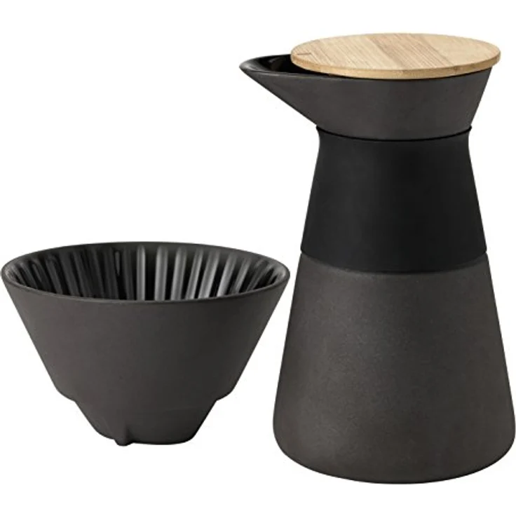 Stelton Theo Kaffeefilterkanne, Stein, schwarz, 14 x 14 x 23,5 cm – Bild 3