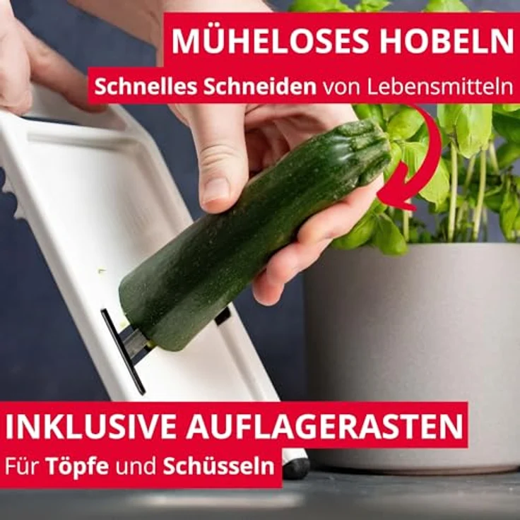 Westmark Gemüsehobel, Rostfreier Edelstahl-Kunststoff, Famos, Weiß-Schwarz-Silber, 11322270 – Bild 2