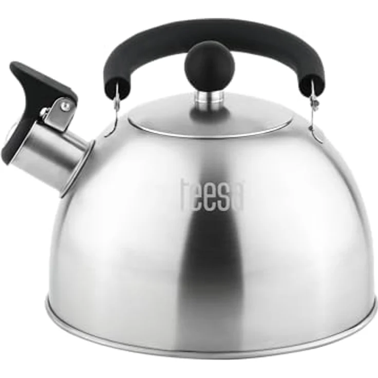 Teesa Edelstahl Wasserkocher mit Pfeife TSA0153, 1,8L, für Induktion und Gas, kühlgriff, gebürstete Oberfläche – Bild 4