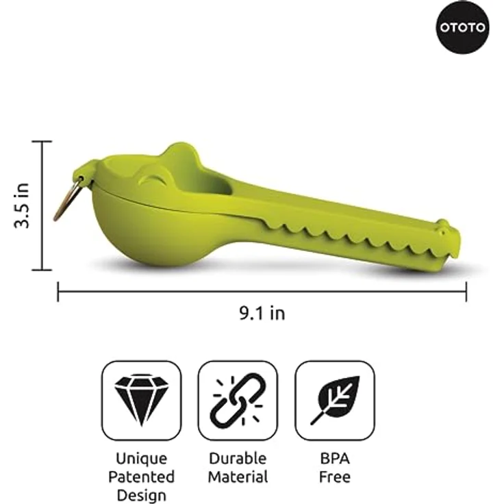 OTOTO Lemongator Zitronenpresse,  Handentsafter, Zitruspresse, aluminium, coole Küchenhelfer – Bild 5