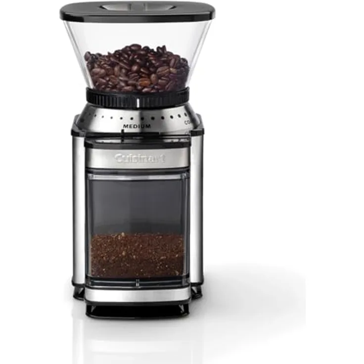 Cuisinart DBM8V2E, Kaffeemühle mit Keramikmahlplatten, 18 Mahlgradeinstellungen, Silber, Schwarz, 250 g Kapazität