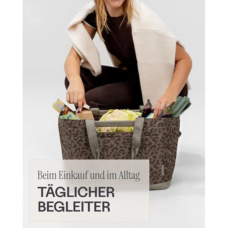 Kapten & Son Vaasa Shopper Tasche, 48 cm, braun, 100% Polyester, geräumig  – Bild 2